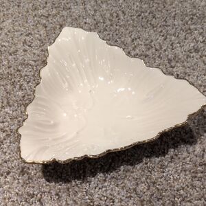 Lenox Elegant Cream Decorative Dish with Gold Trim